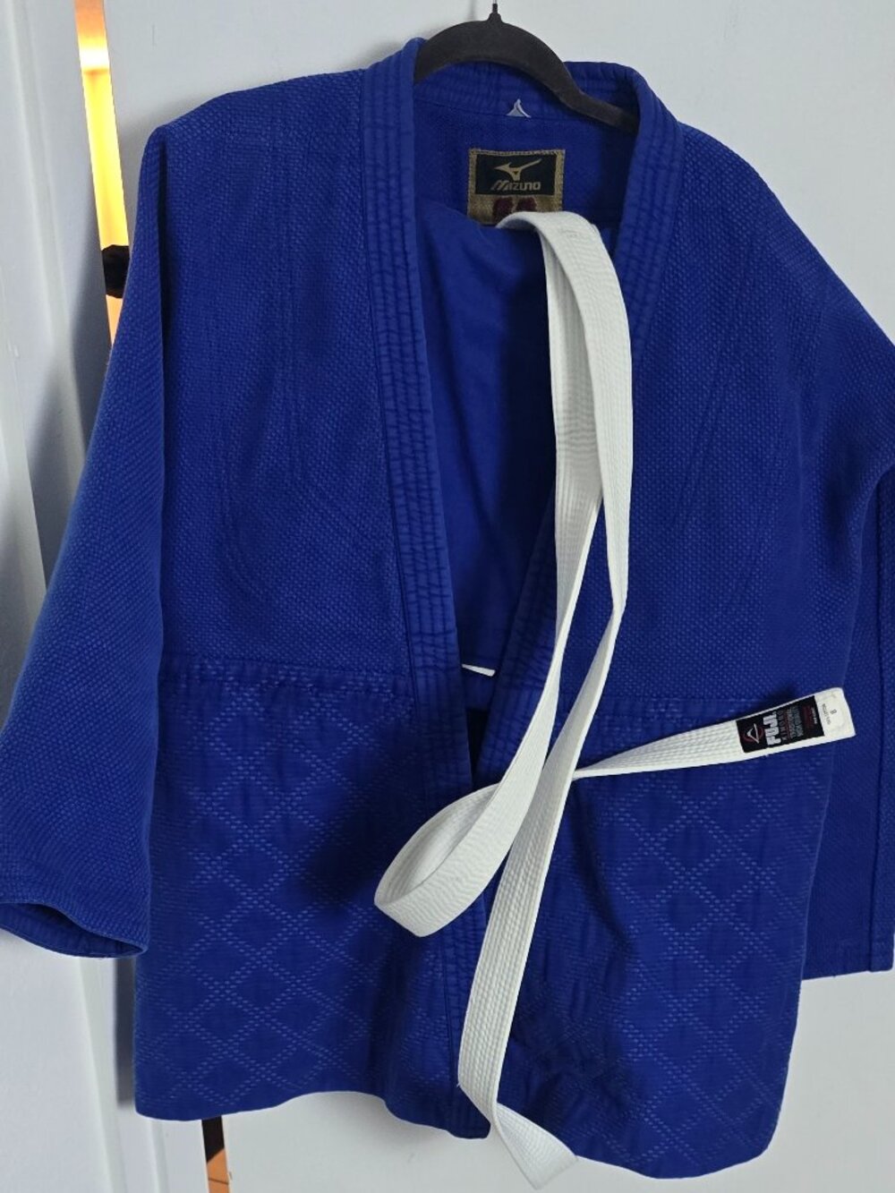 Mizuno Yusho IJF Approved Blue Judo Gi Uniform Set Size 5 with Fuji Belt